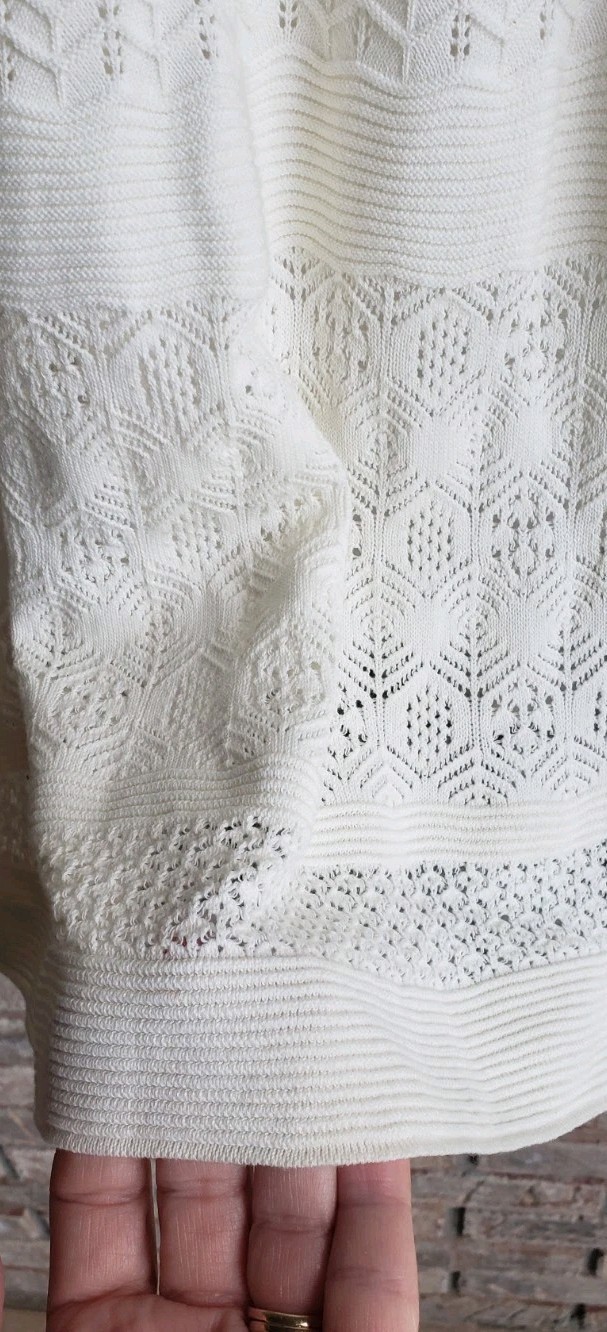 Lauren Ralph crocheted knit lvory Fit Flare Dress Size Medium Lined