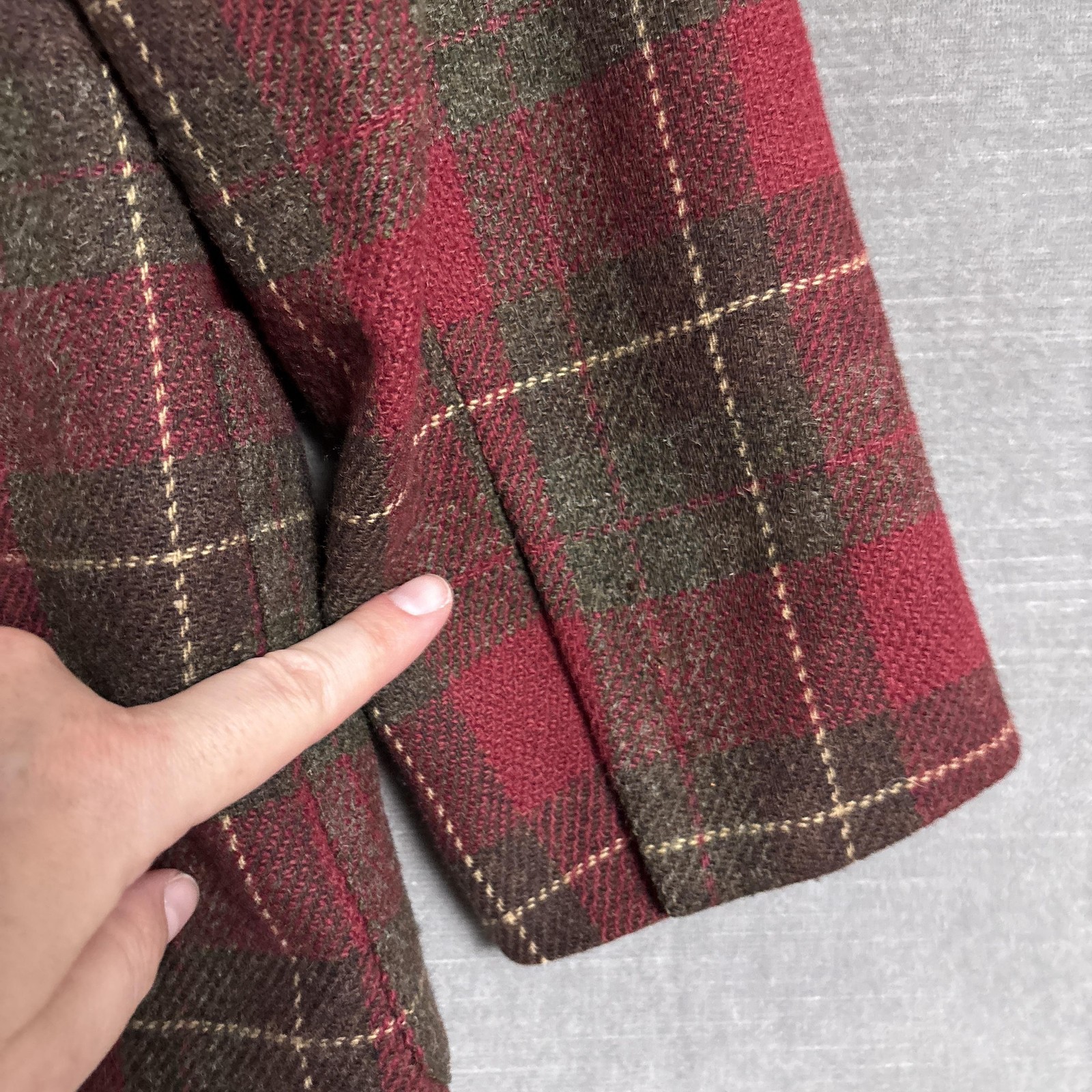 Vintage LL Bean Blazer 6 Petite Red Brown Plaid Classic Holiday Casual Career