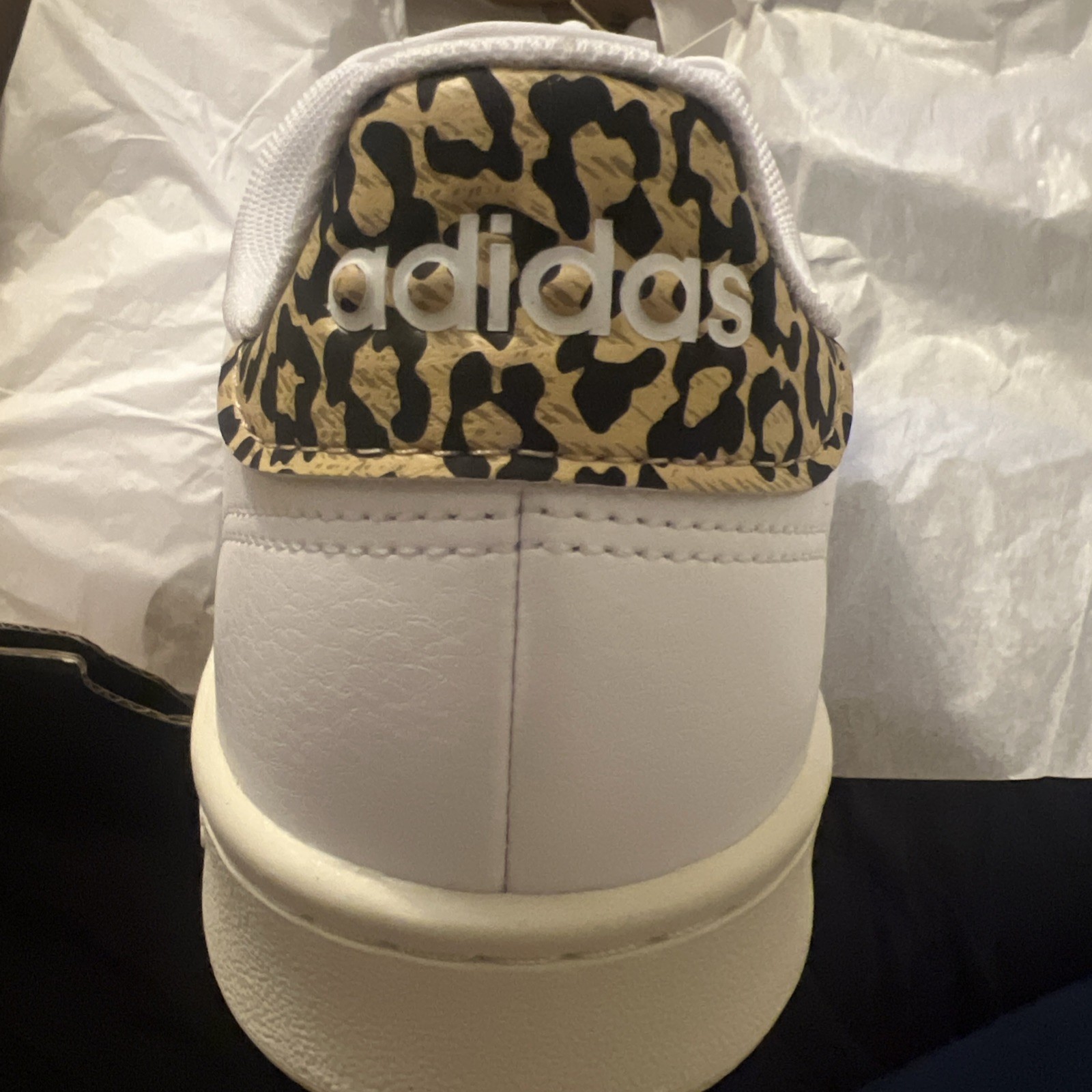 New Adidas Advantage White Leopard W Size 8.5