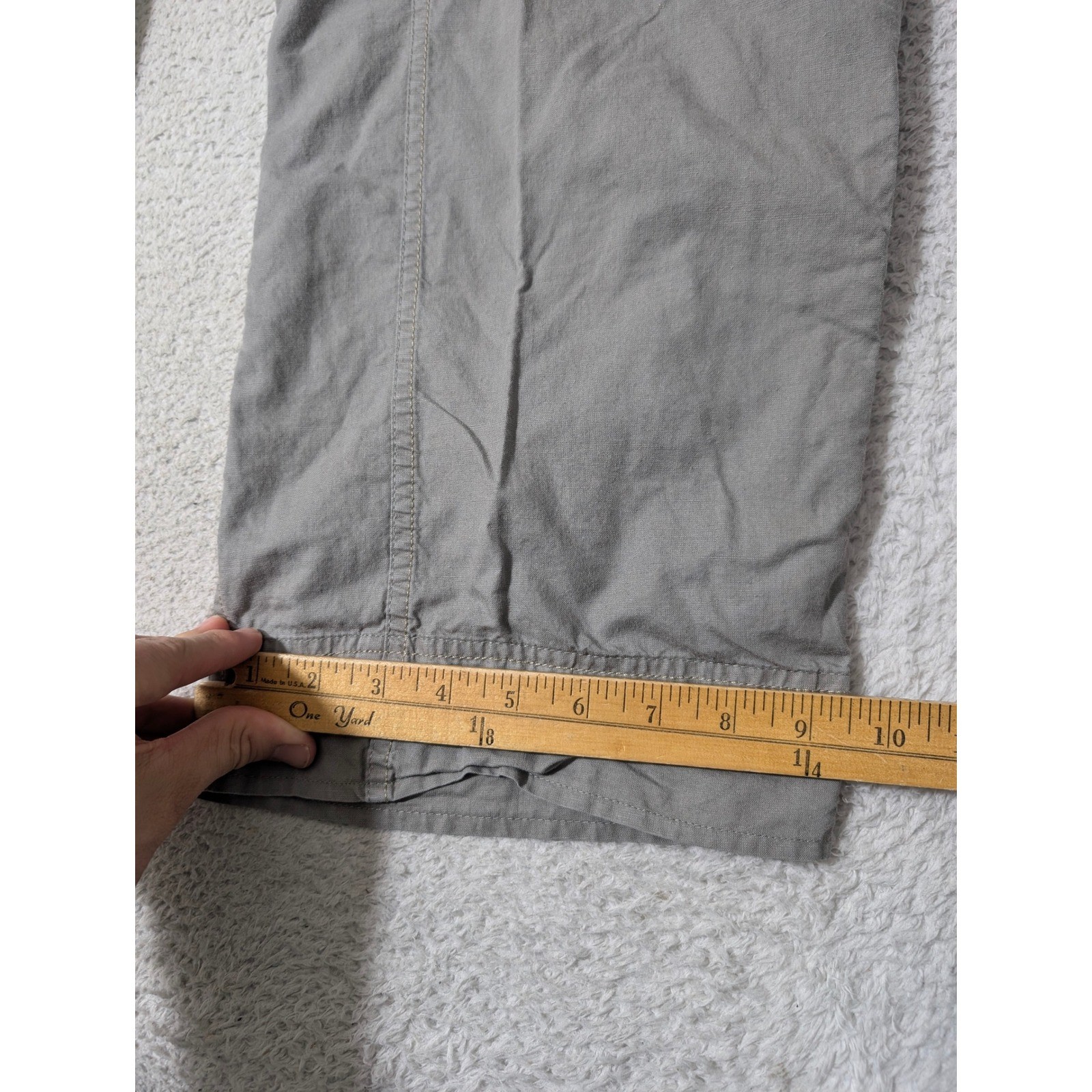 Mountain Hardwear Cropped Pants Womens 10 Grey Organic Cotton Hemp OL2998 Hiking