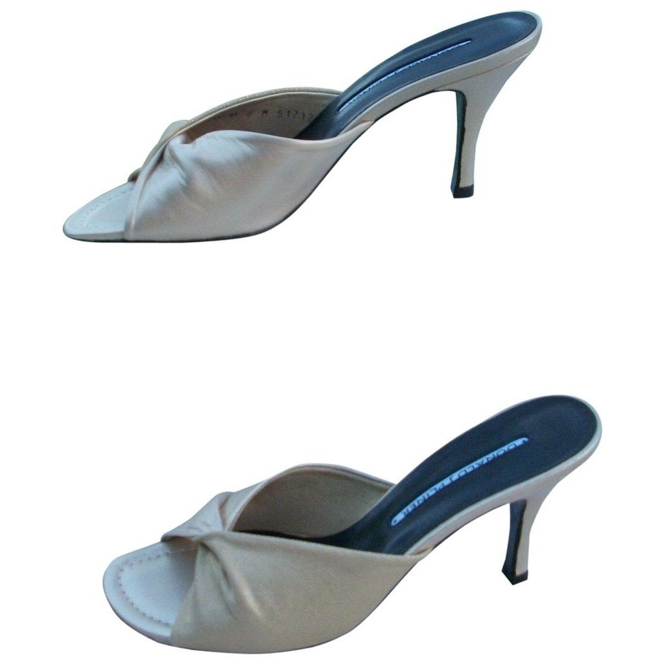 Donald Pliner Beige Metallic Elastic Mesh and Leather Slide Shoe NWT New $255