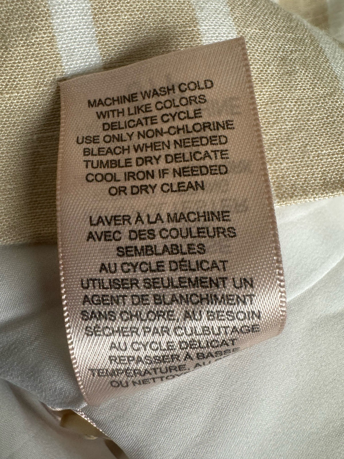 Philosophy Tan White Striped Linen Blend Blazer Jacket NWT Women’s Small