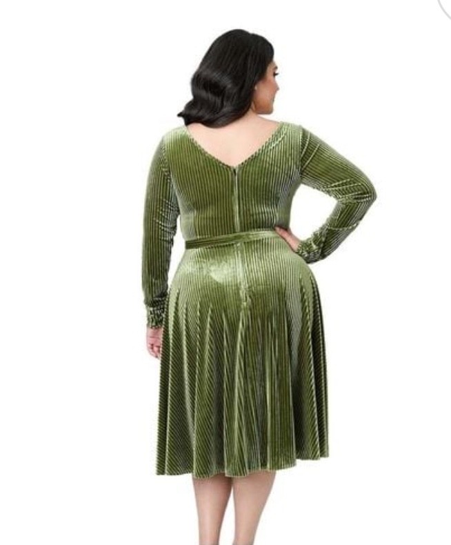 UNIQUE VINTAGE VELVET DEVON SWING DRESS – PLUS & REGULAR SIZES – NEW – PROM