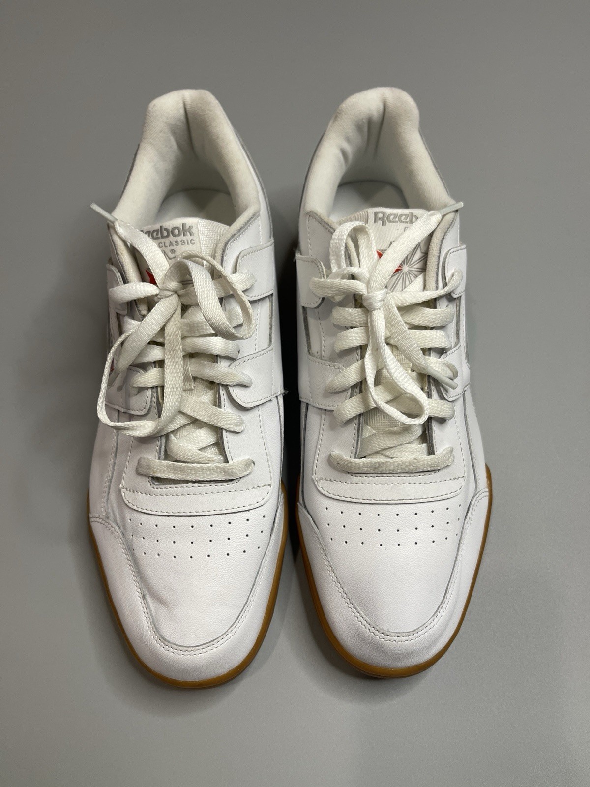 Reebok Workout Plus Men’s White Leather Low Top Lace-Up Sneakers CN2126