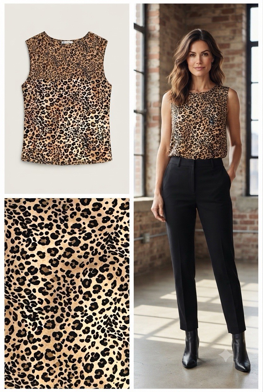 Vintage Leopard Print Tank L Stretch 90s Mob Wife Cheetah Retro Streetwear Shirt