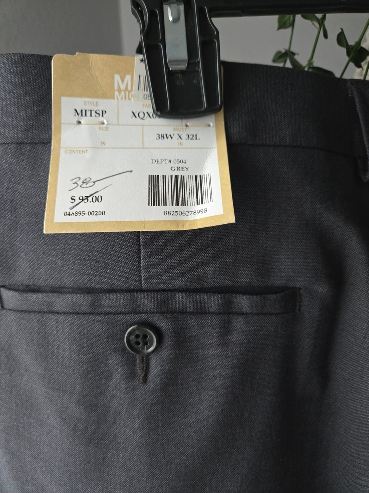 NWT Michael Kors Men’s Flat Front Dress Pants Gray Slacks 38×32 Corporate