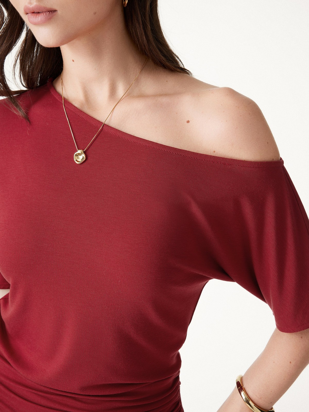 CoolTouch Relaxed Short Sleeve Ruched Top