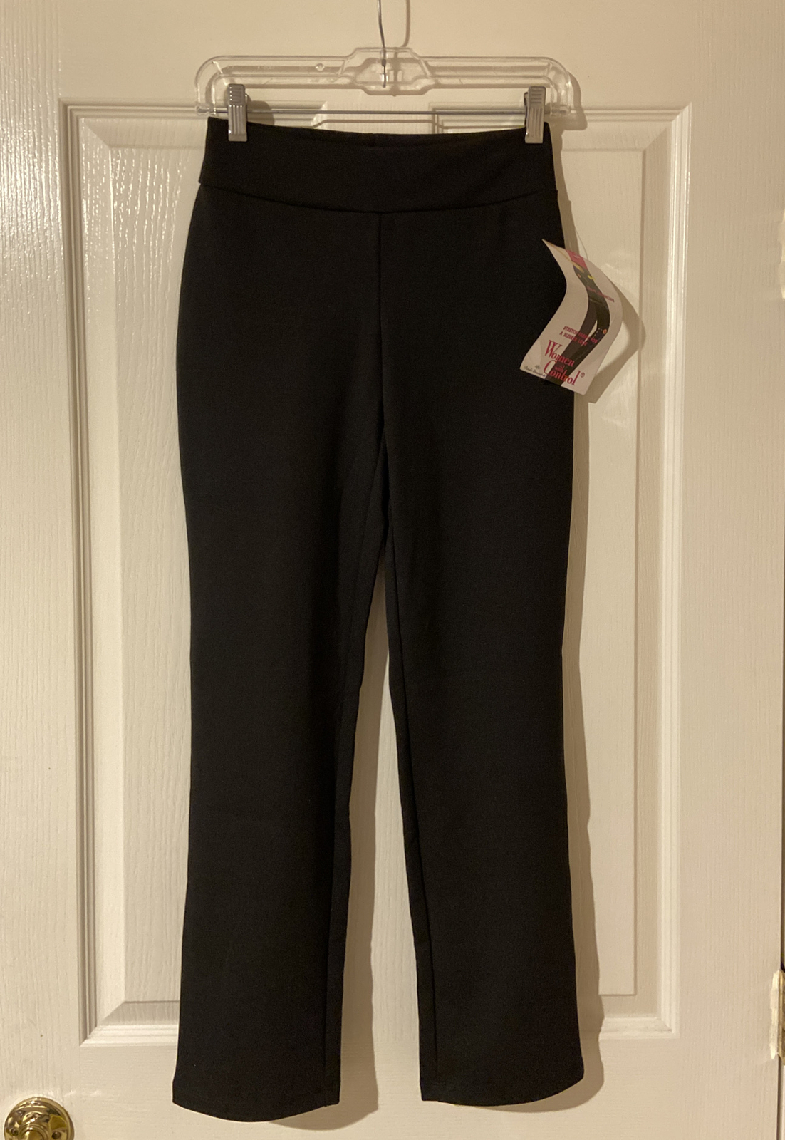 Women with Control Petite Ponte di Roma Slim Leg Pants Black P2XS A258877