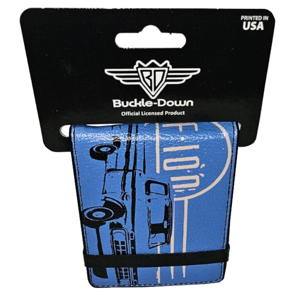 Ford F-100 Truck Built To Last Blue / White Vegan Leather Bi-Fold Wallet