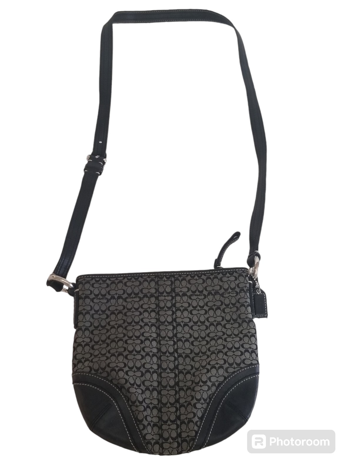 COACH CANVAS MONOGRAMMED CC LEATHER MESSENGER CROSSBODY BAG PURSE