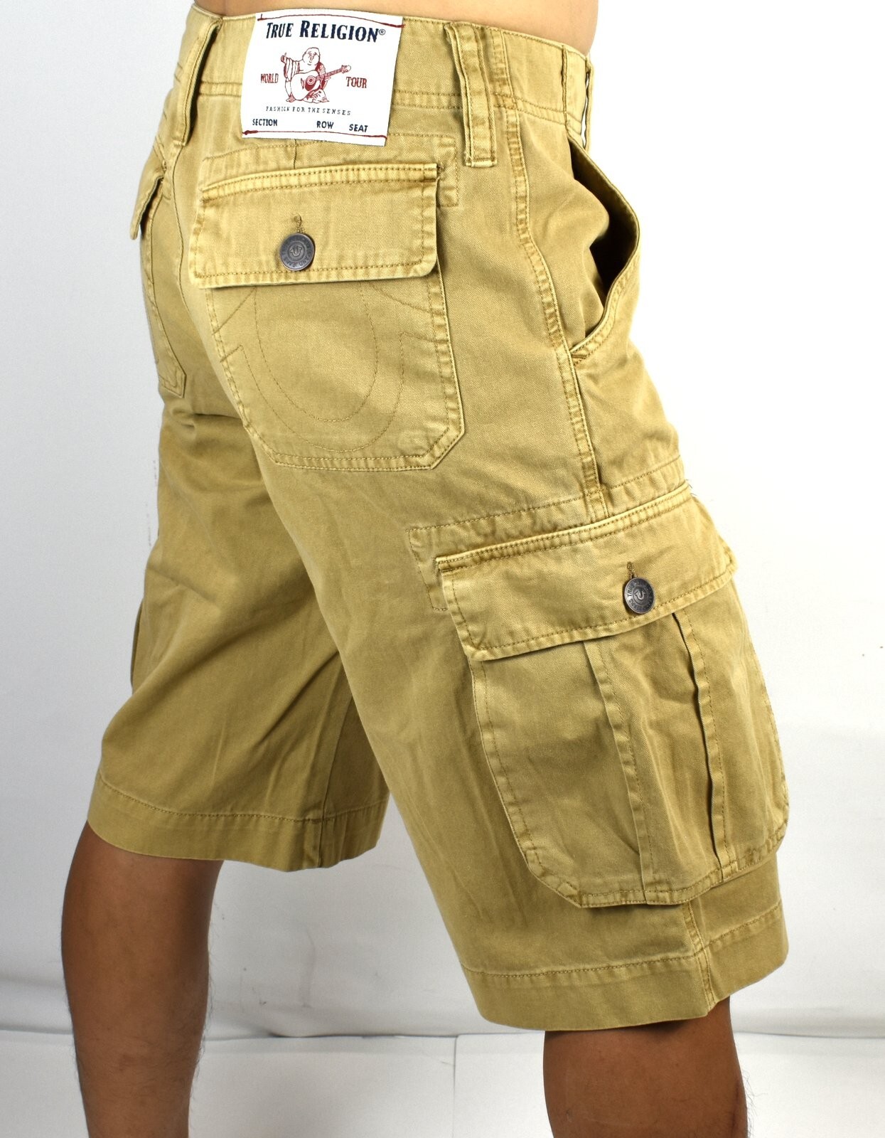 True Religion Men’s Honey Taupe Cargo Shorts – 104821