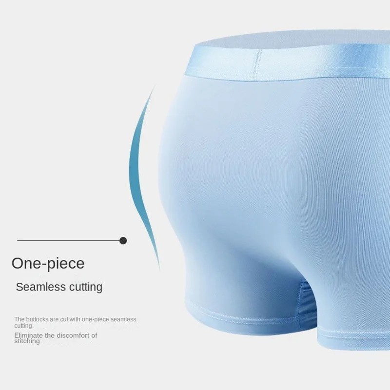 4 Pack Mens Ice Silk Boxer Briefs Breathable Cooling Underwear U Pouch