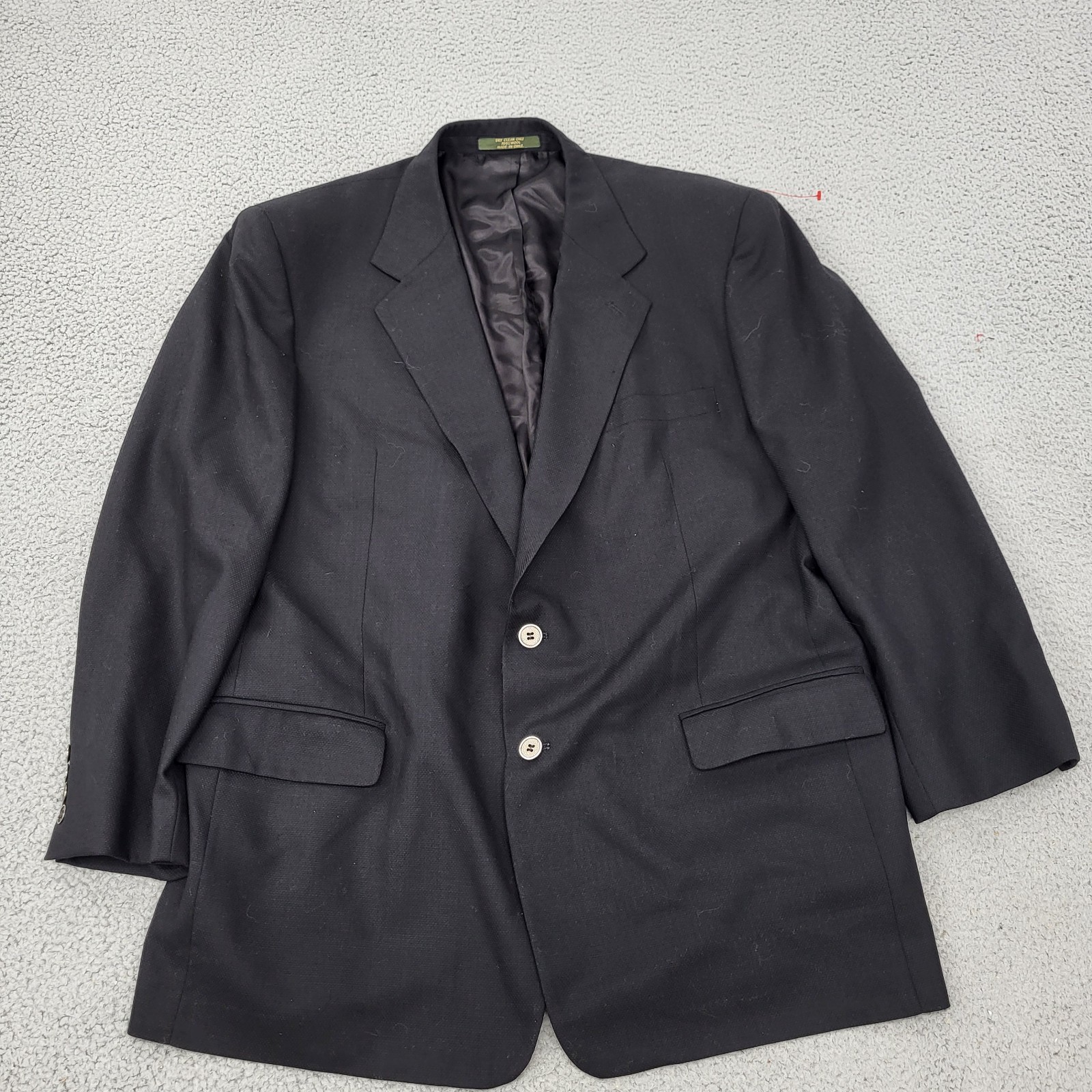 Corporate Image Tom James Blazer Mens Large Wool Black Suit Jacket Sport Coat