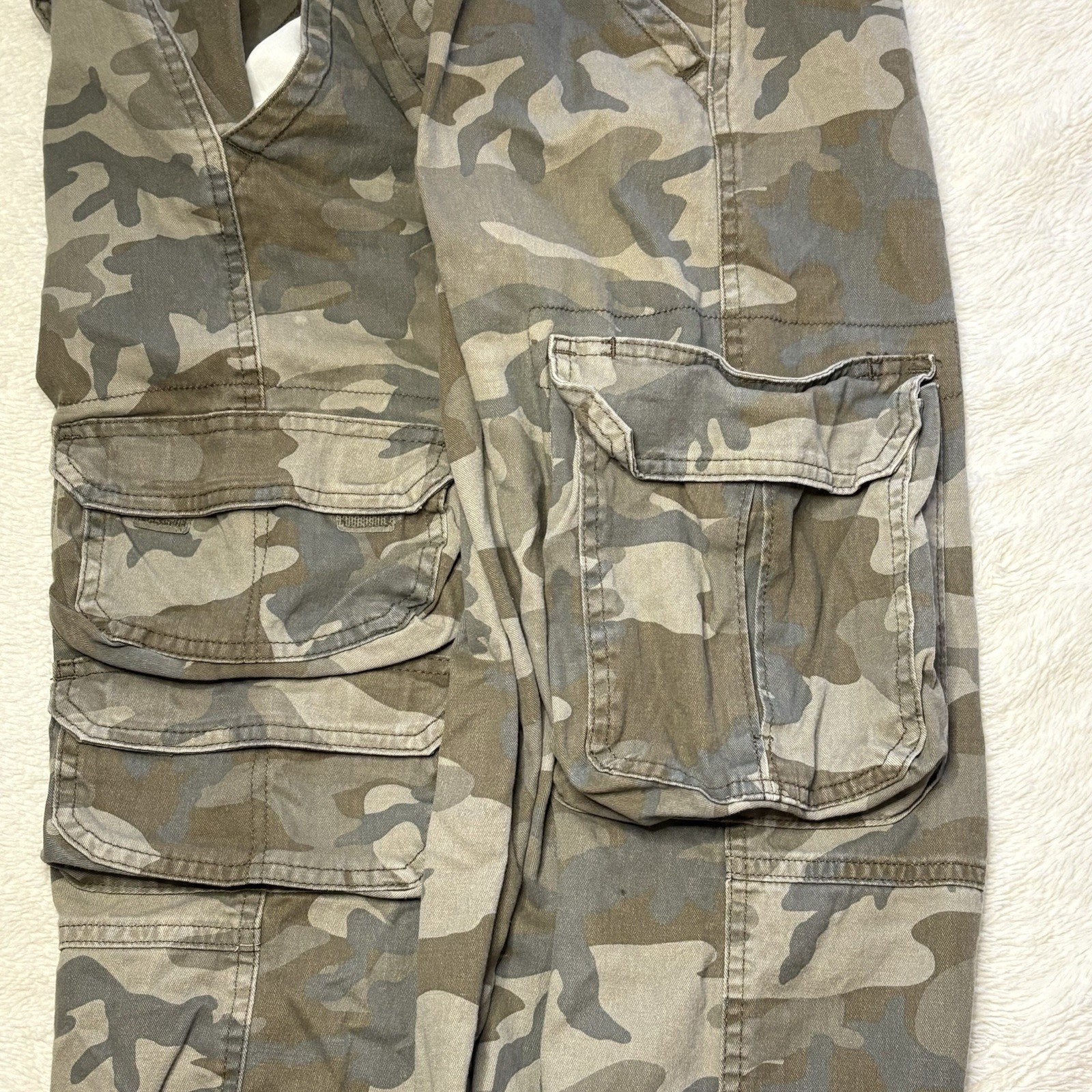 Men’s Wrangler Cargo Pants Camo 40×30 Regular Taper 98% Cotton 2% Elastane Work