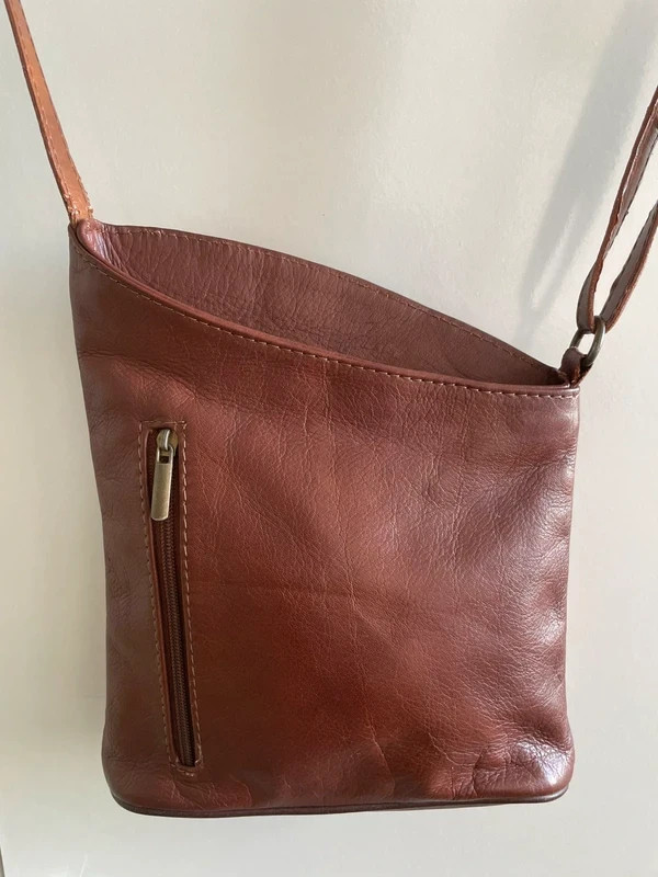 Dark brown leather saddle bag elegant minimalist crossbody bag
