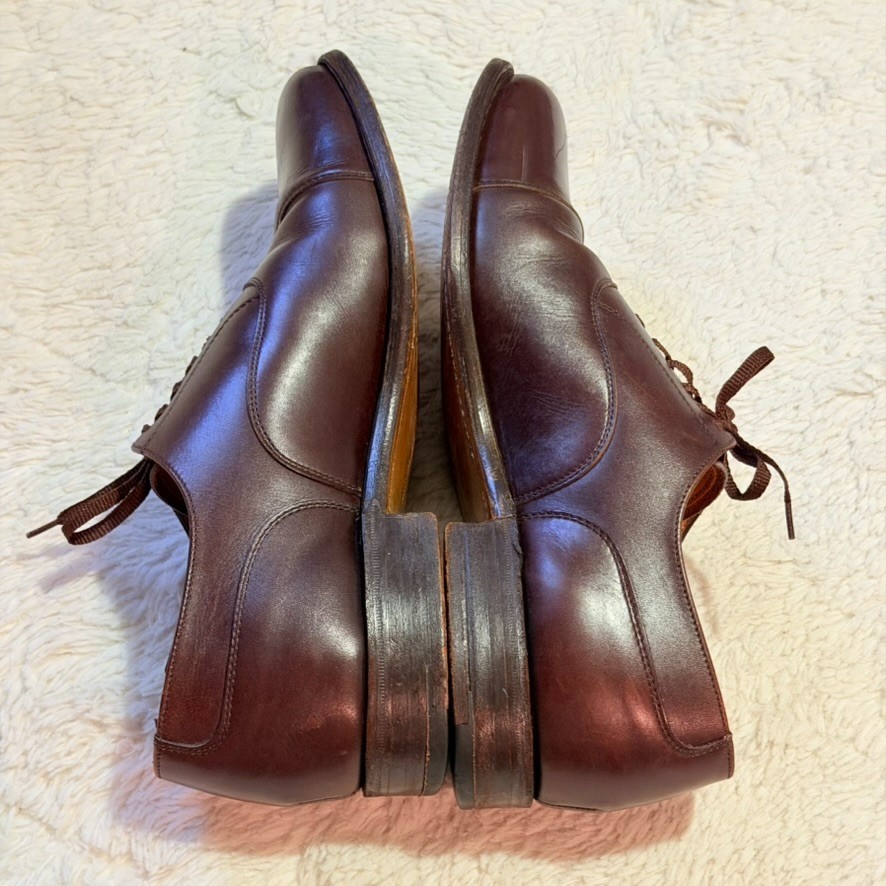 Cole Haan Made In England Bench Made Brown Leather Cap Toe Oxford Shoes 9 D