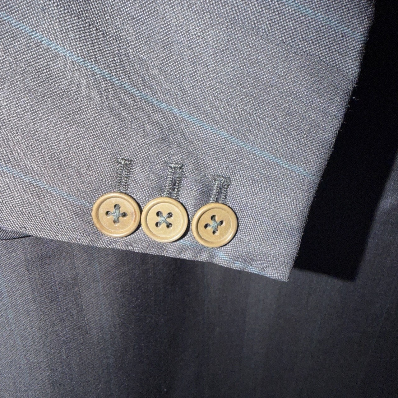 Made in Scotland Men’s Gray Striped Tweed Wool Suit Jacket 40R 2-Button
