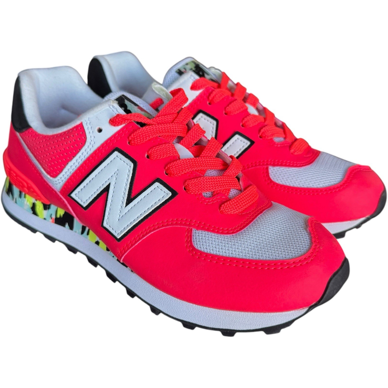 New Balance 574 ‘Vivid Coral Camo’ Sneaker Shoe Women’s 7.5 Wl574cu2 2021 NEW