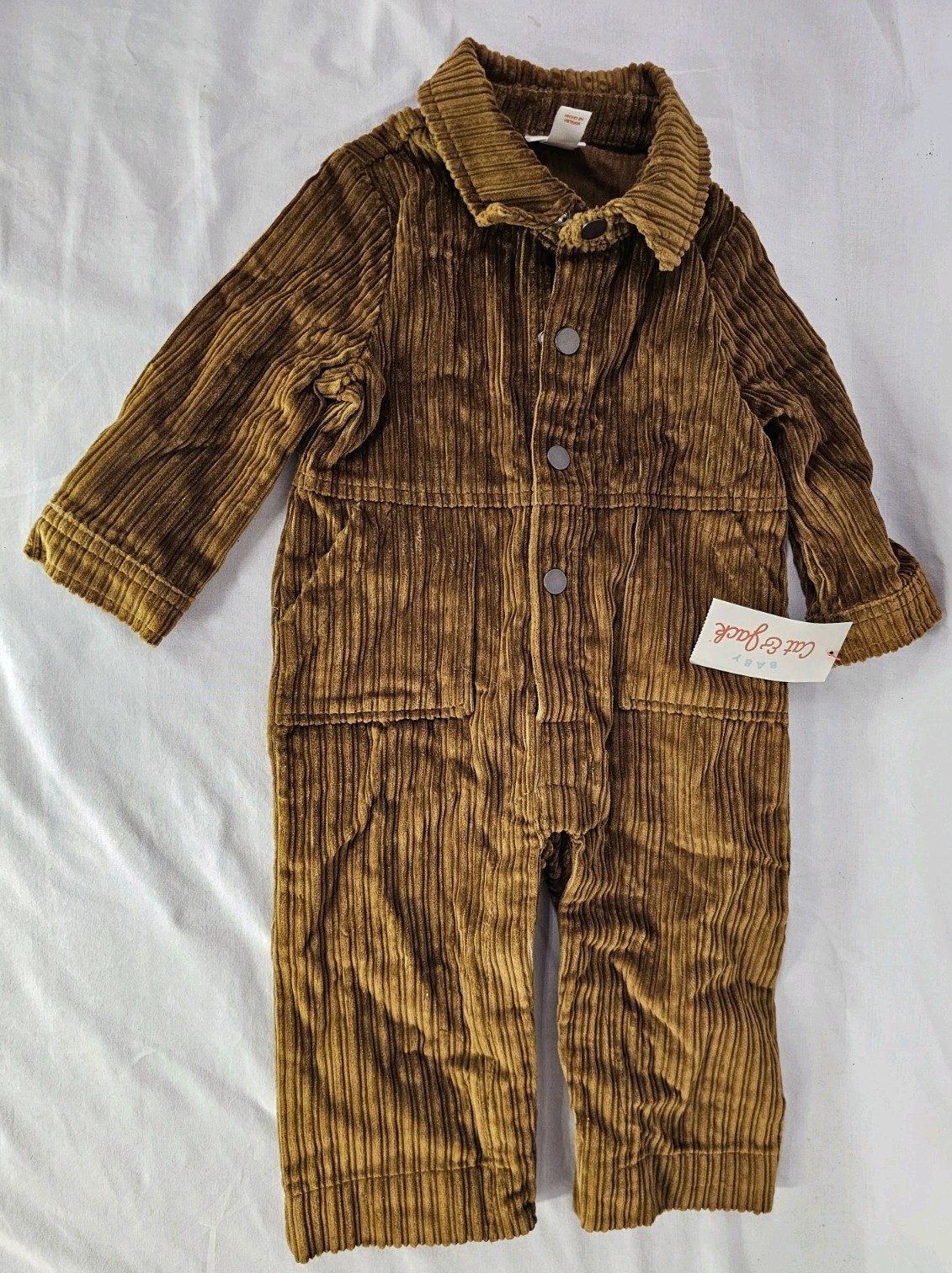 NWT Cat & Jack Month Brown Corduroy Outfit 6-9 Months Granola Indie