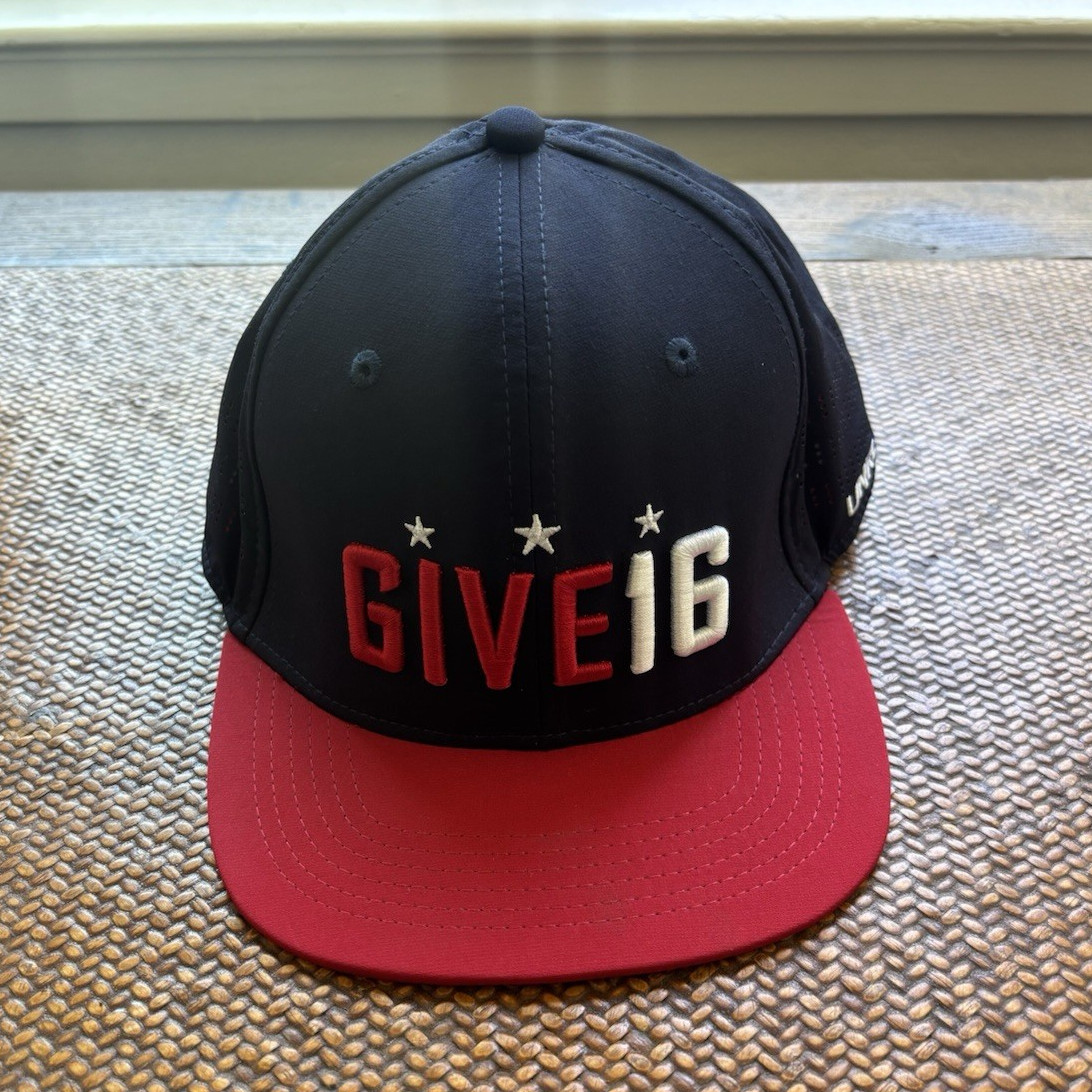 UNRL GIVE16 Navy/Red Solid Men’s Baseball Cap Hat M/L “Leave a Legacy”