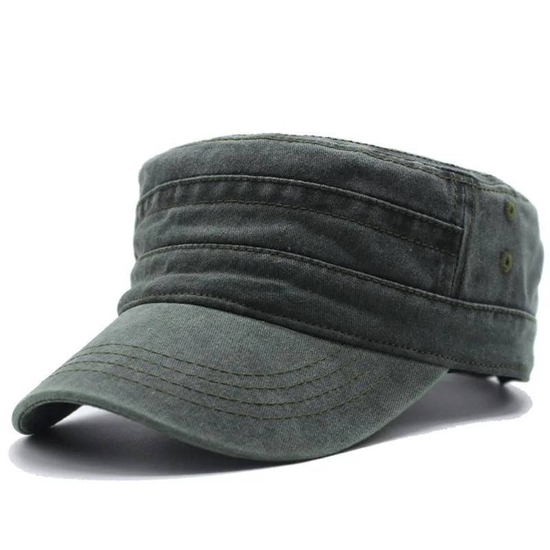 Unisex Flat Top Military Cap Adjustable Outdoor Travel Golf Sun Hat Patrol Cap