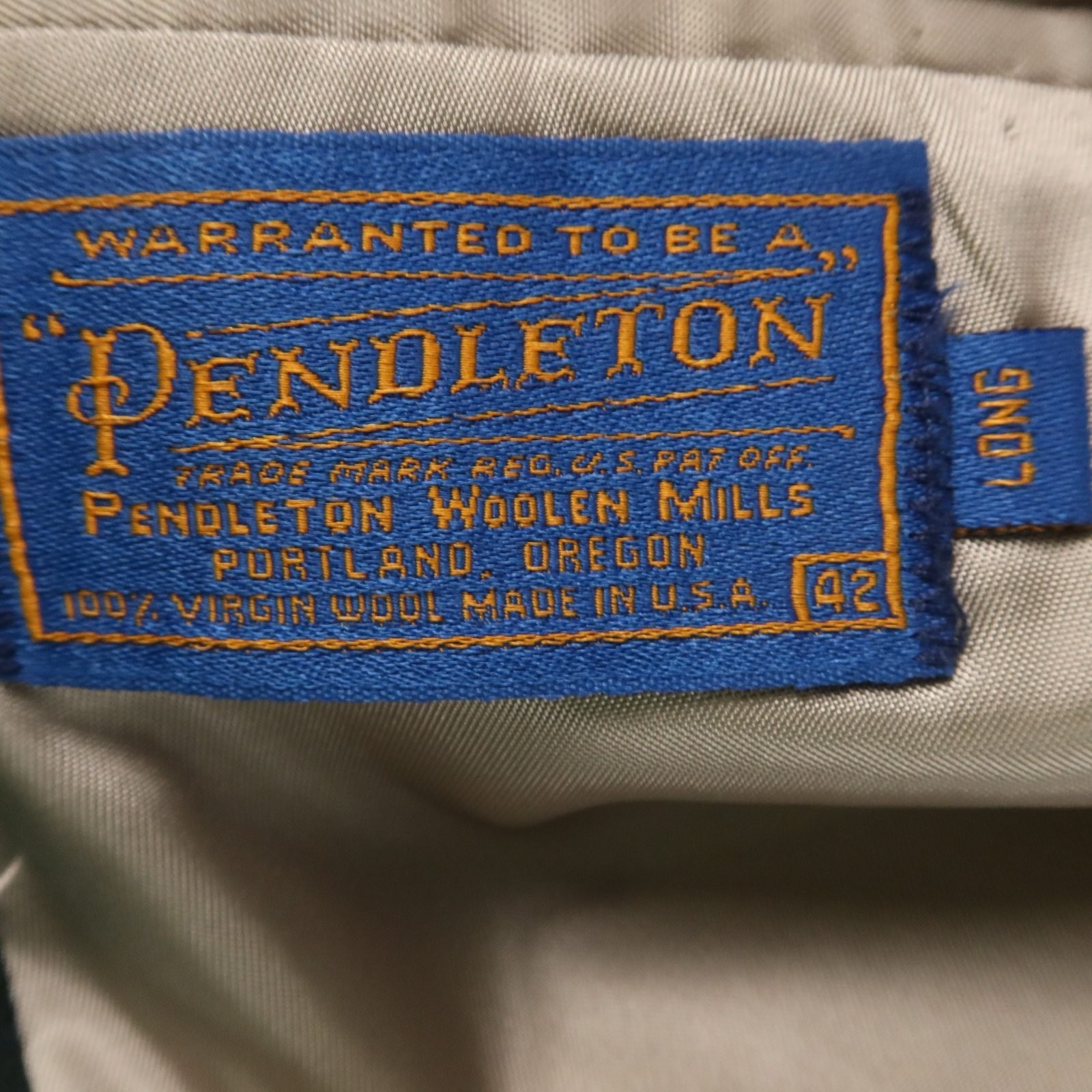 VTG Pendleton Jacket 42L MT Green 100% Wool Tweed Patch Pockets Blazer USA