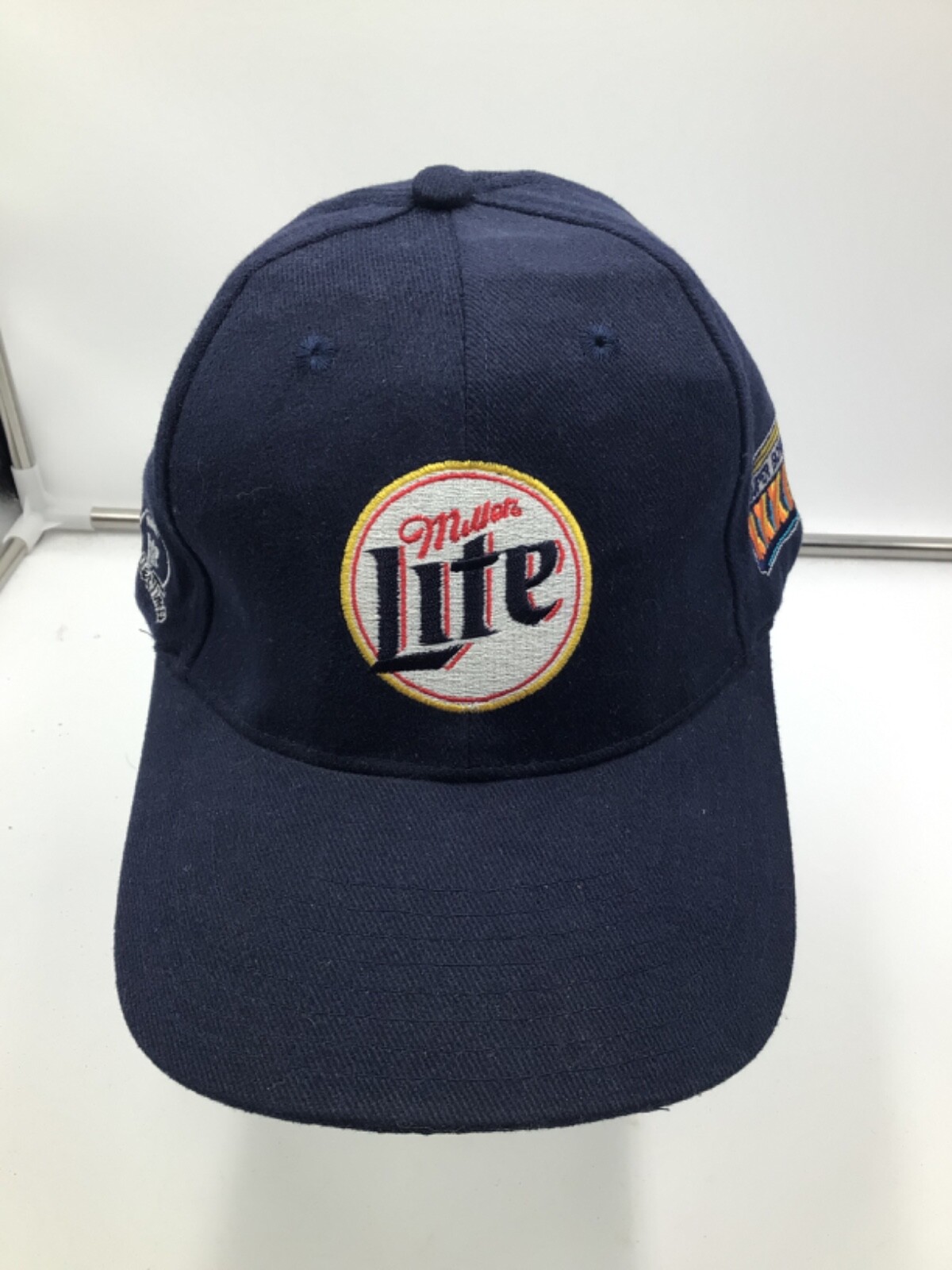 Miller Lite (Super Bowl 33) Navy Blue Adjustable PolyBlend Vintage Baseball H9
