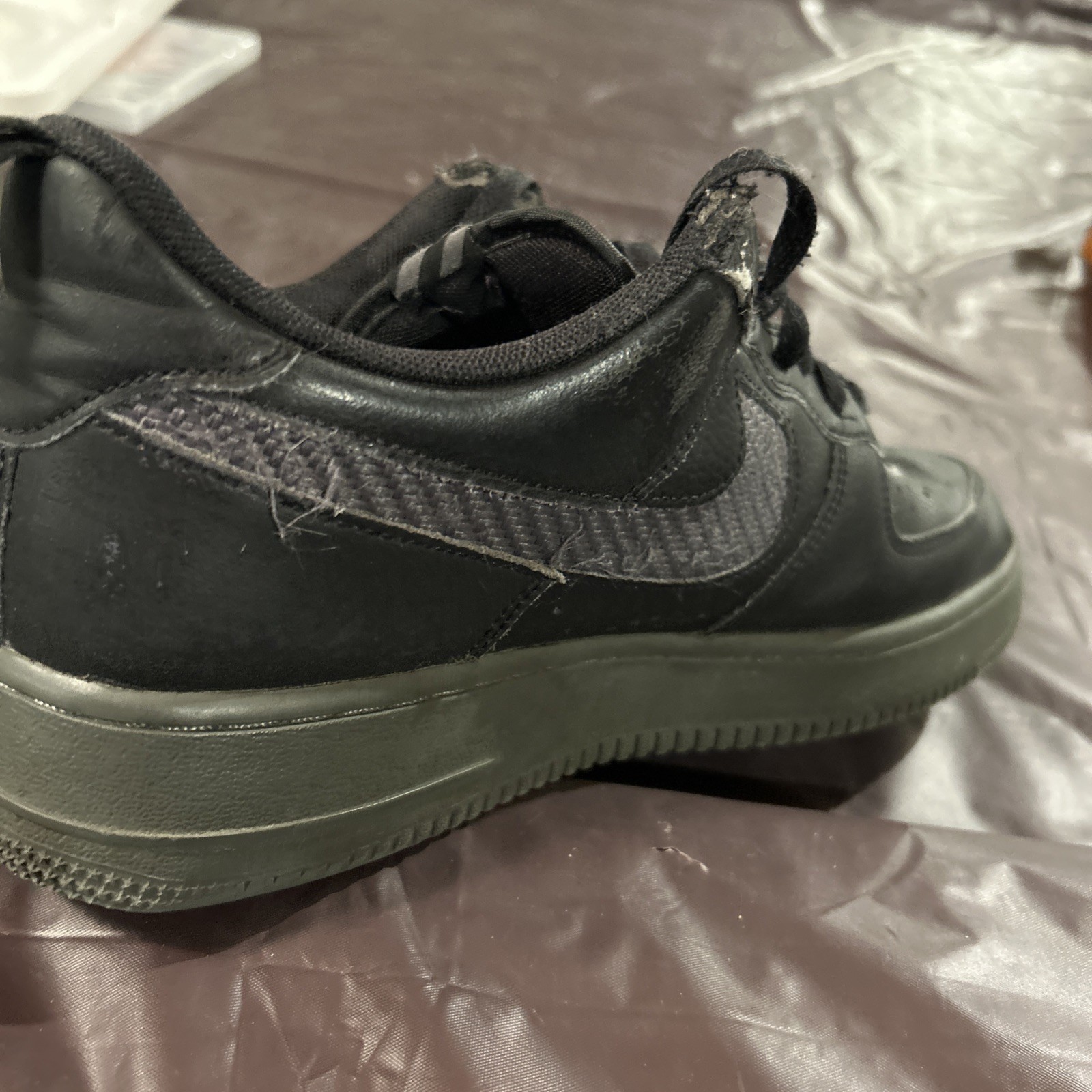 Size 11 Nike Air Force 1 Carbon Fiber” Black/Grey/Blue USED