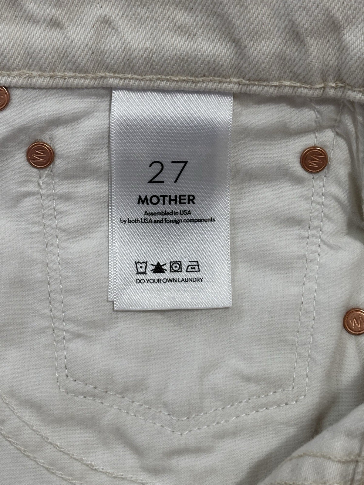 NWT MOTHER Dodger Fray Cut-Off Shorts Natural Selection Cream-colored SZ 27