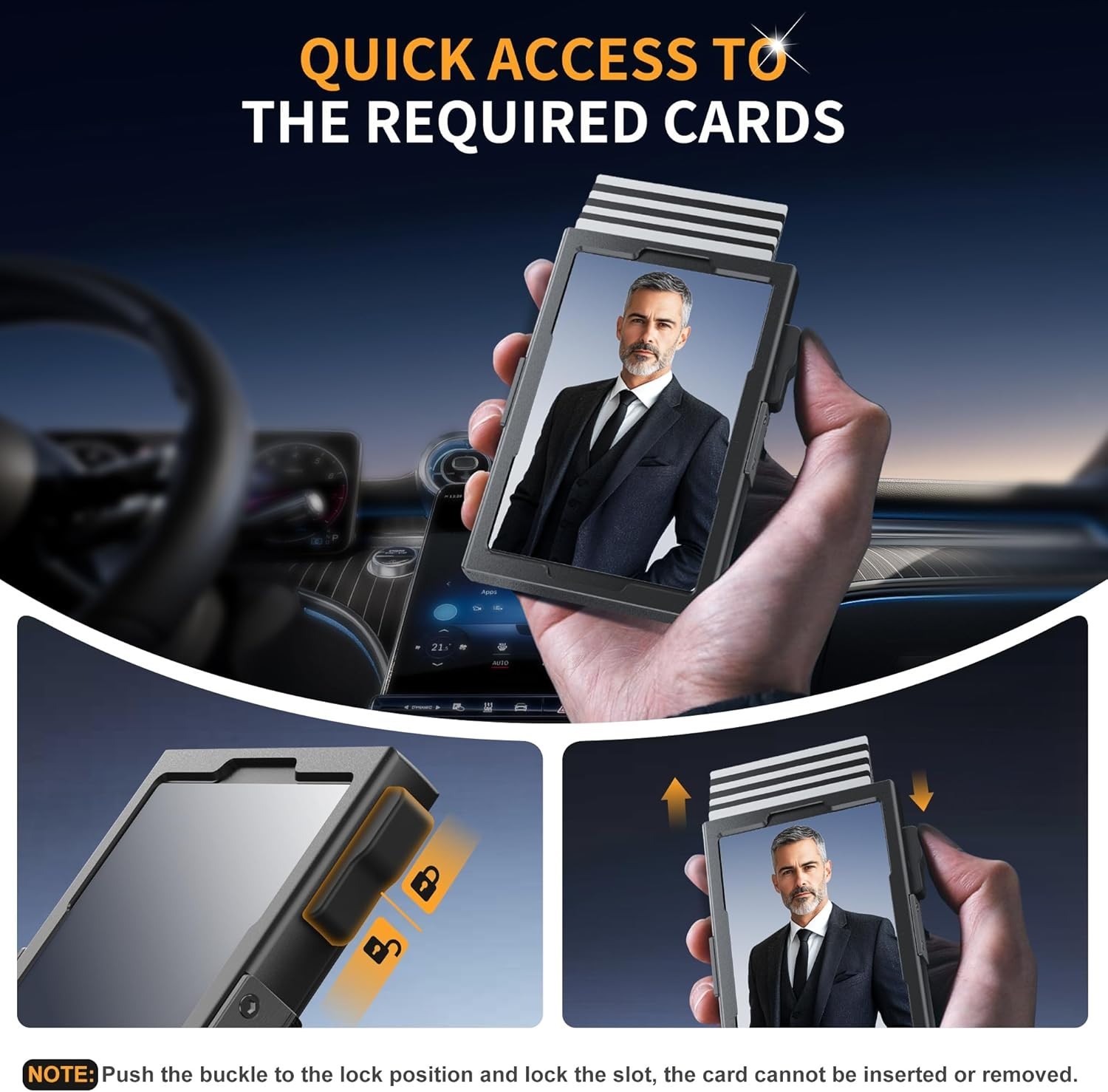 Slim Card Holder Wallet for Men, RFID Blocking Minimalist Wallet with ID Window,