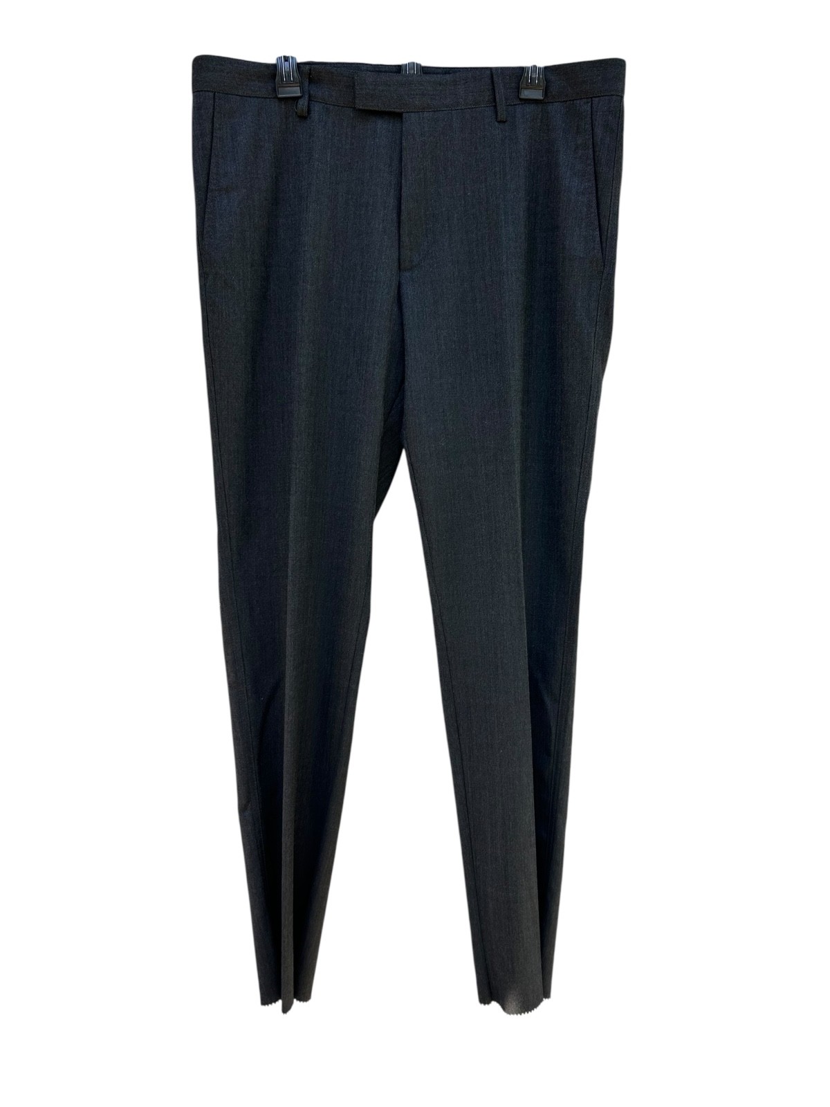 NEW Strellson Premium Jamb Pants Pleated Size 52 (US 36×34) Raw Hem Charcoal