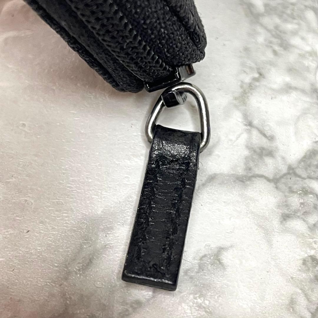 GUCCI Coin Case Round Zipper GG Mini Wallet Black