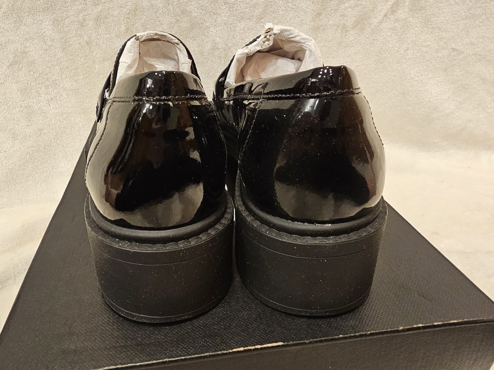 Coach Leah Black Patent Leather Loafer Women’s Sz 9B CM752 90s Inspired New