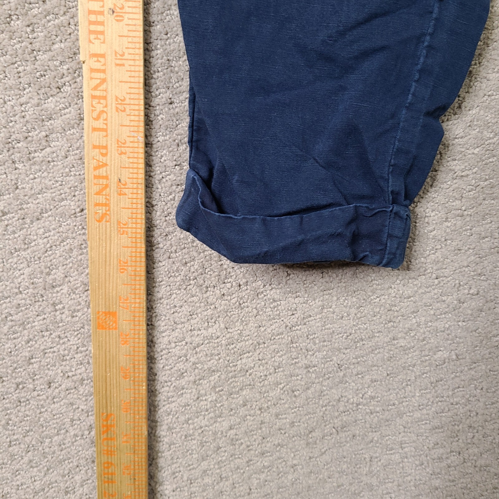 Strellson Pants Men 33×25 Blue Biant Loose Fit Chino Flat Front Cotton Blend