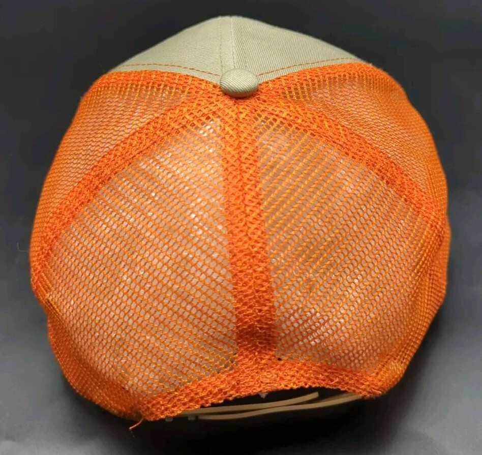 STIHL hat beige brown & orange adjustable snapback cap