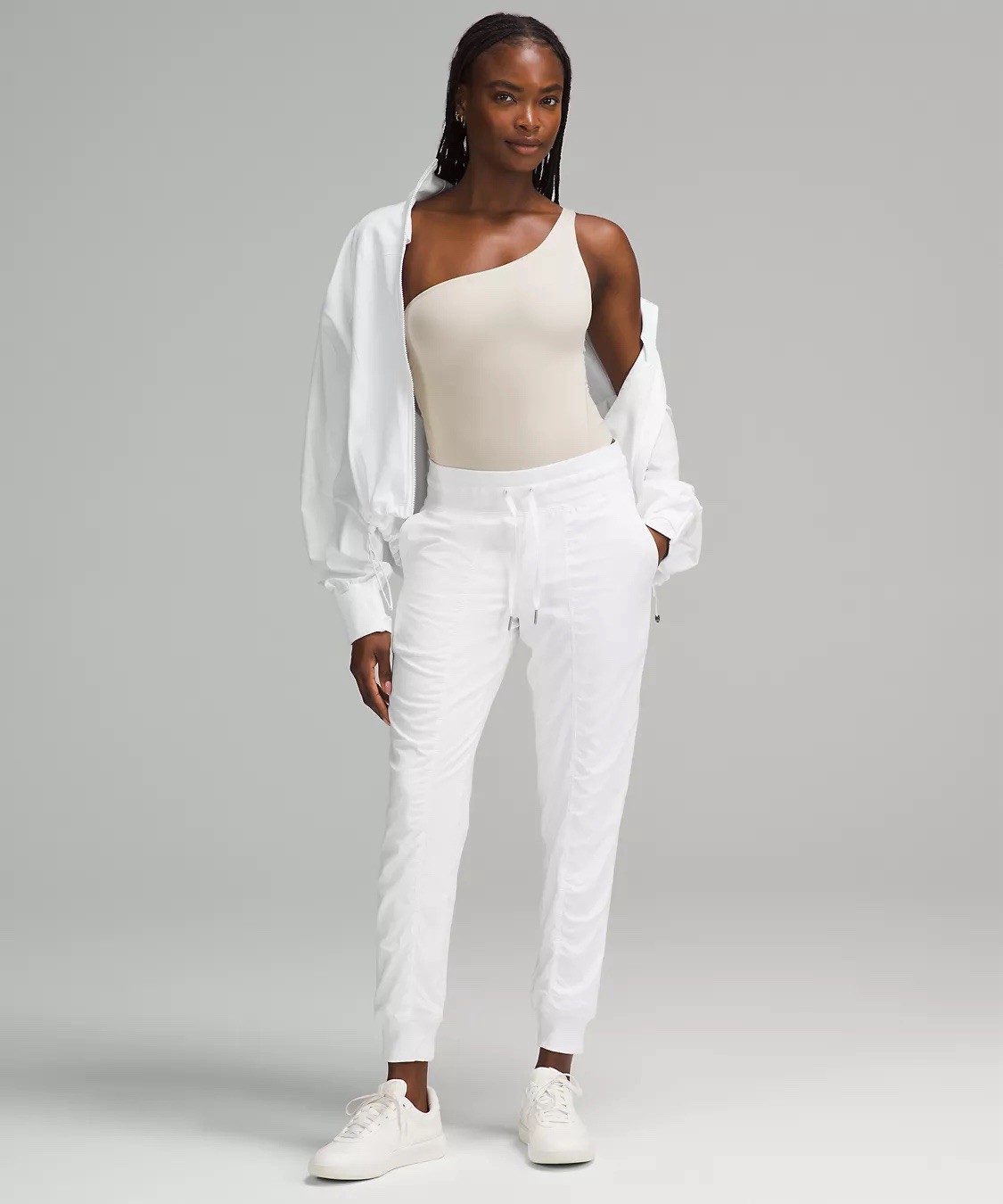 Lululemon Dance Studio Mid Rise Jogger Full Length Pants Travel White Womens 12