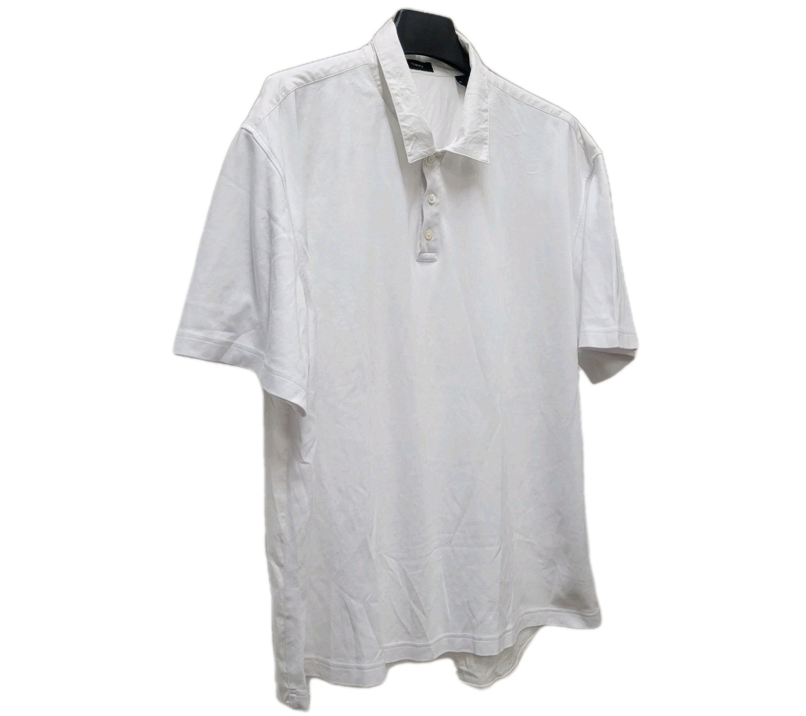 THEORY Men’s Asymmetrical Length Cotton Polyamide Elastane Blend Polo Shirt XXL