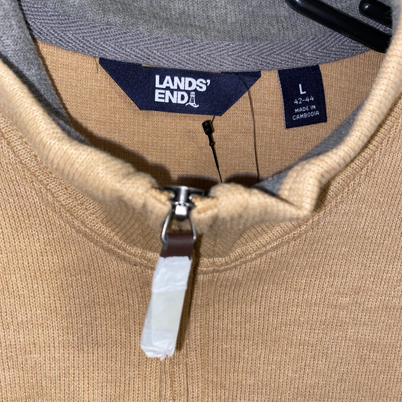 Lands’ End Men’s Bedford Rib Quarter Zip Long Sleeve Soft Cozy Pullover NWT