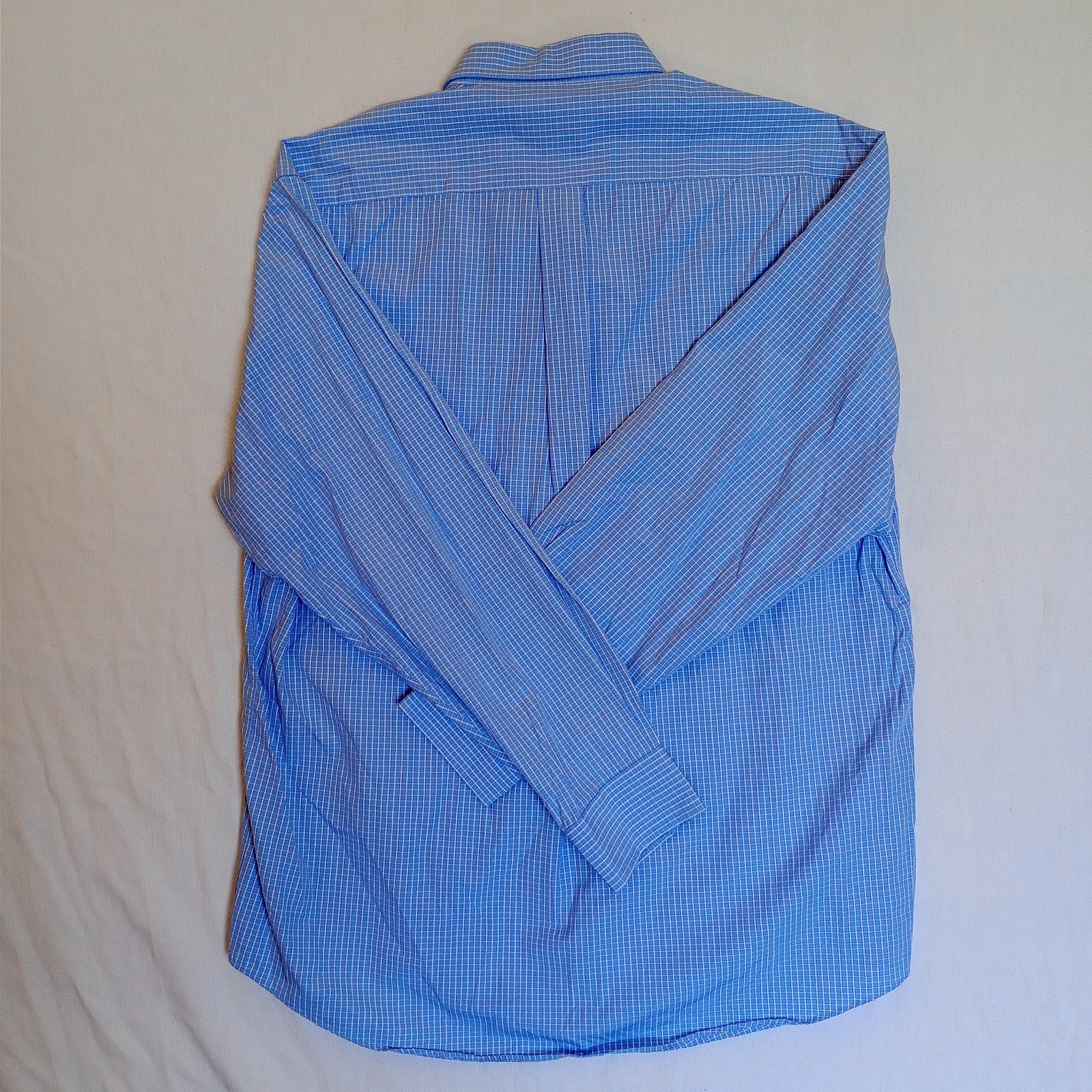 HASPEL LARGE LONG SLEEVE BUTTON COLLAR BLUE