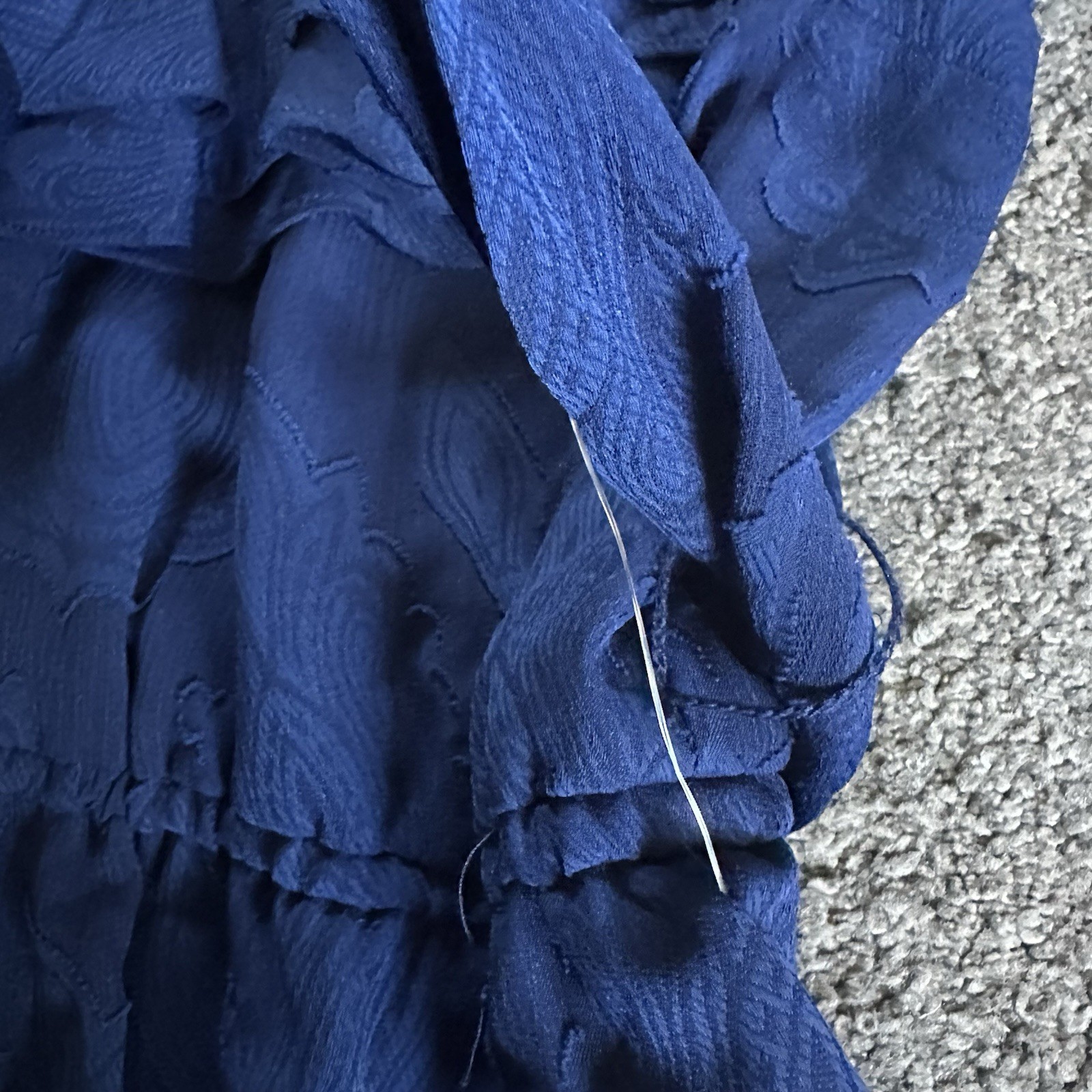 Michael Kors Navy Ruffle Dress Long Sleeve Mini Length Size XS