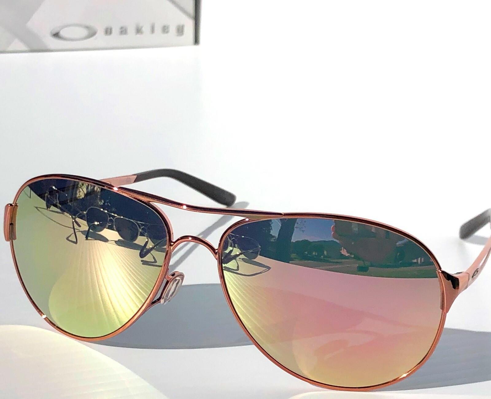 NEW* Oakley Caveat POLARIZED Galaxy Rose Gold 60mm Aviator Womens Sunglass 4054