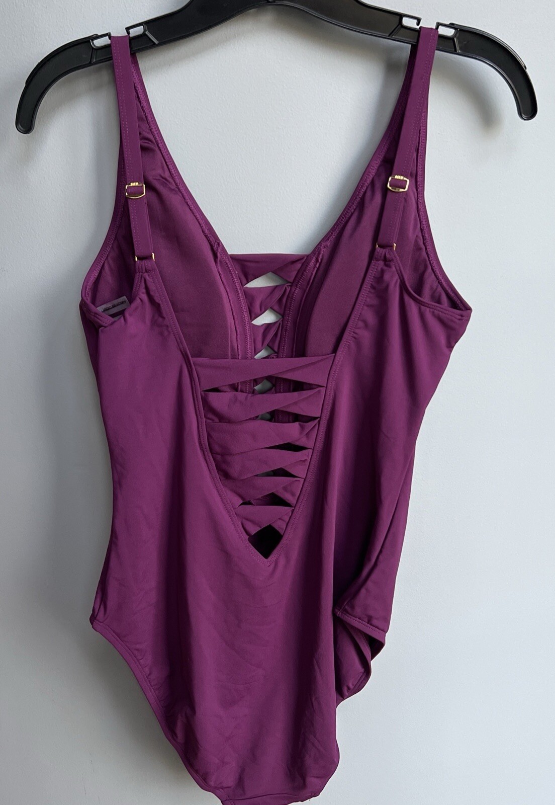 Bleu Rod Beattie Women’s Knotty But Nice Lace Down Mio One Piece Swimsuit Sz M
