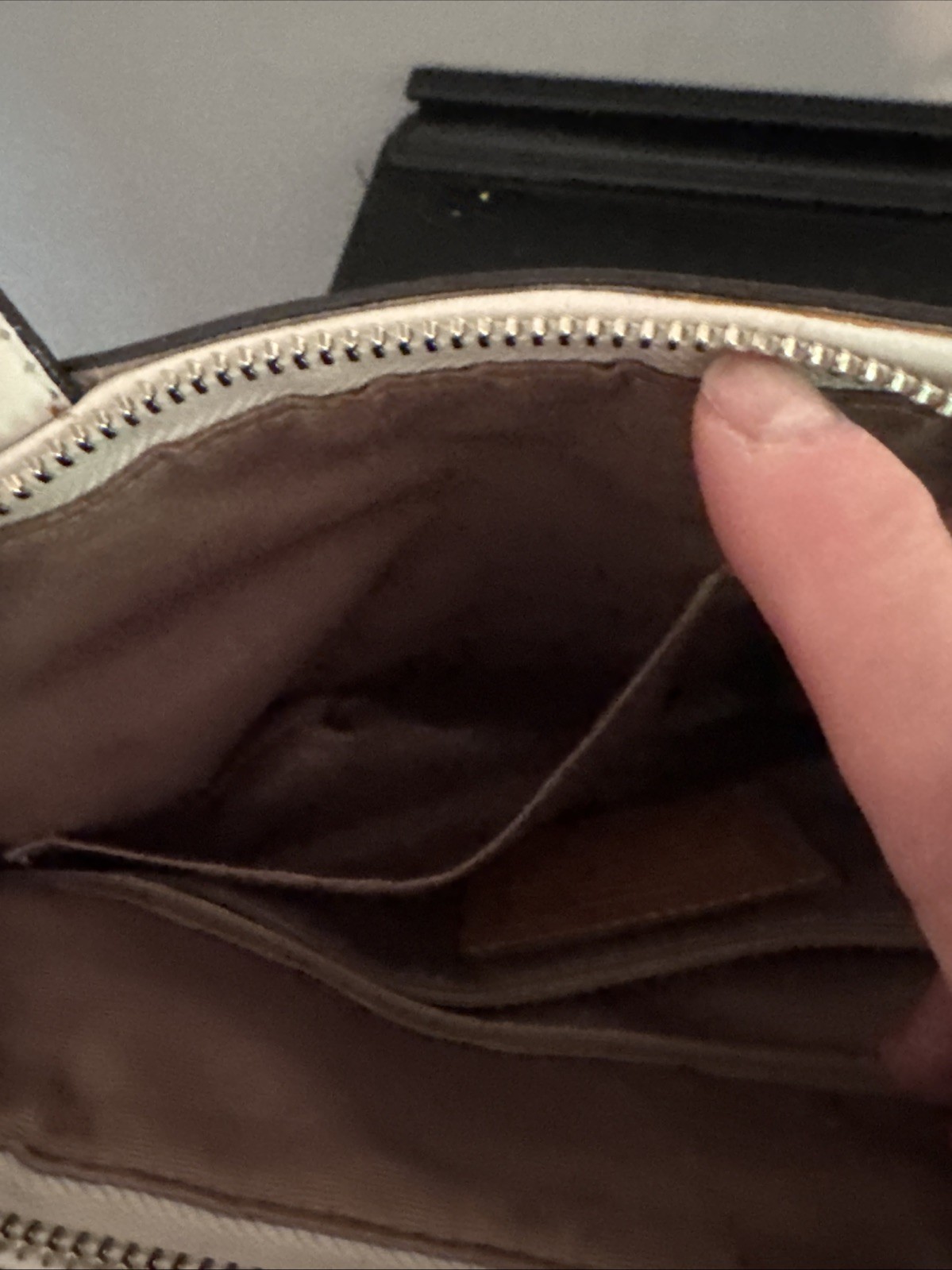 COACH PURSE Cream & Brown Monogram Canvas & Leather