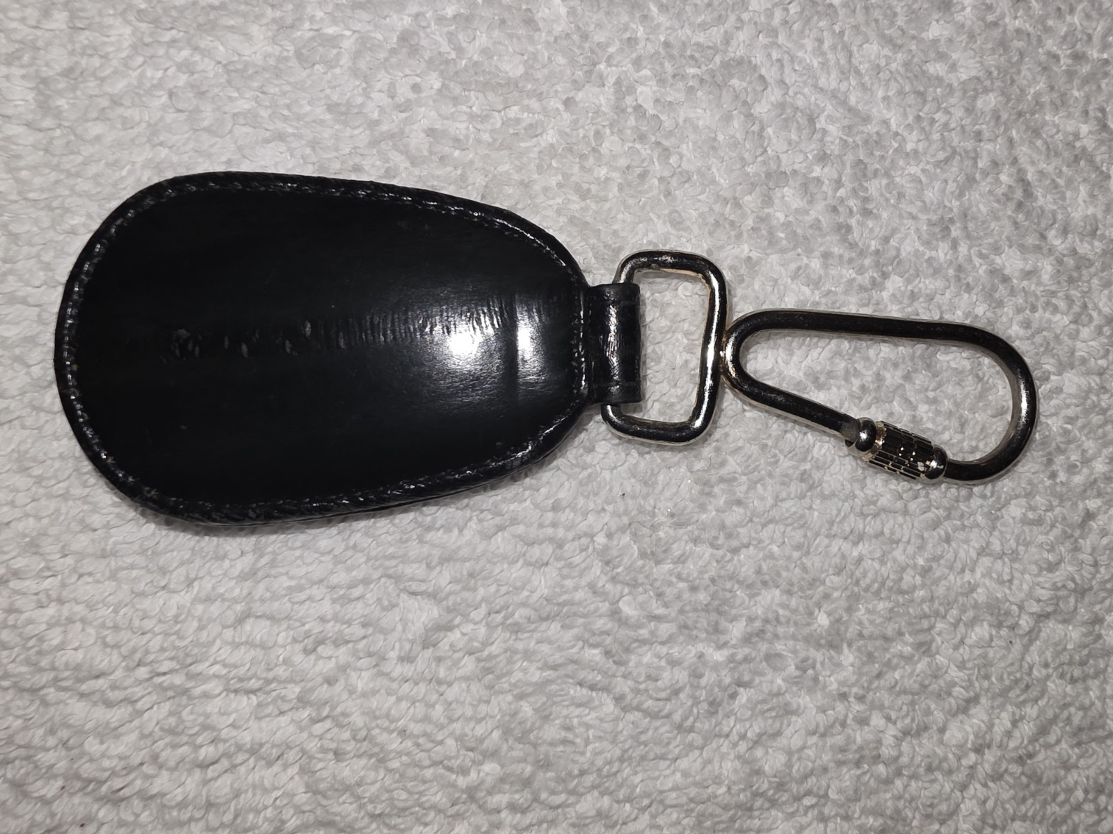 Vintage 90s Genuine Eel Skin Key Ring Carabiner Clip Very Soft Smooth Feel