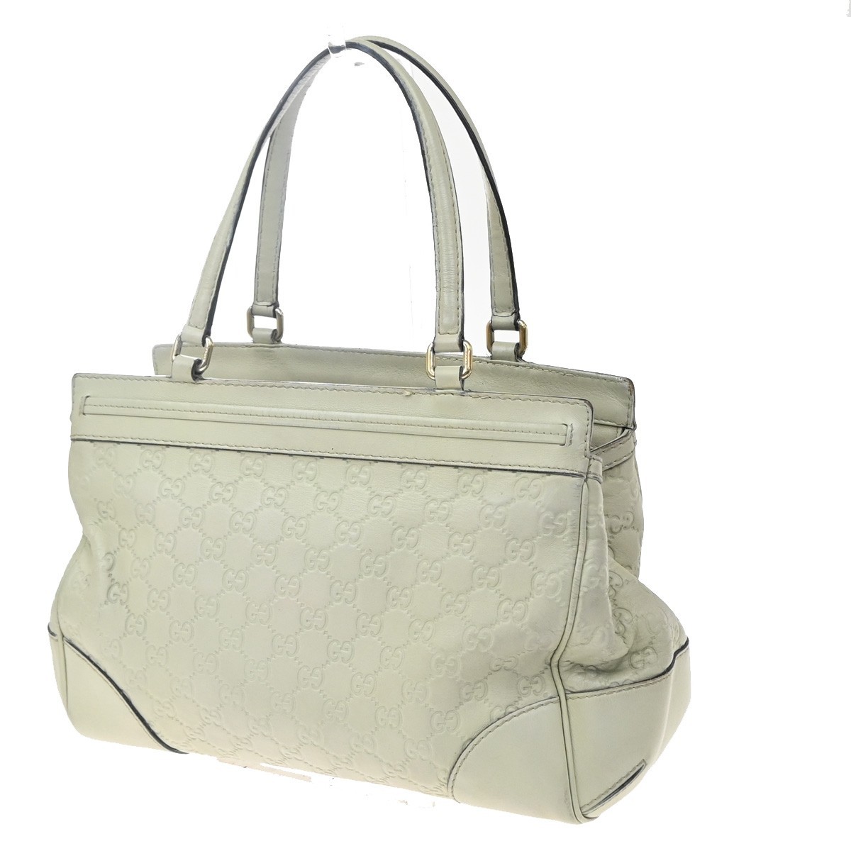 GUCCI GG Pattern Guccissima​ Mayfair Shoulder Bag Leather White Italy 62KD551