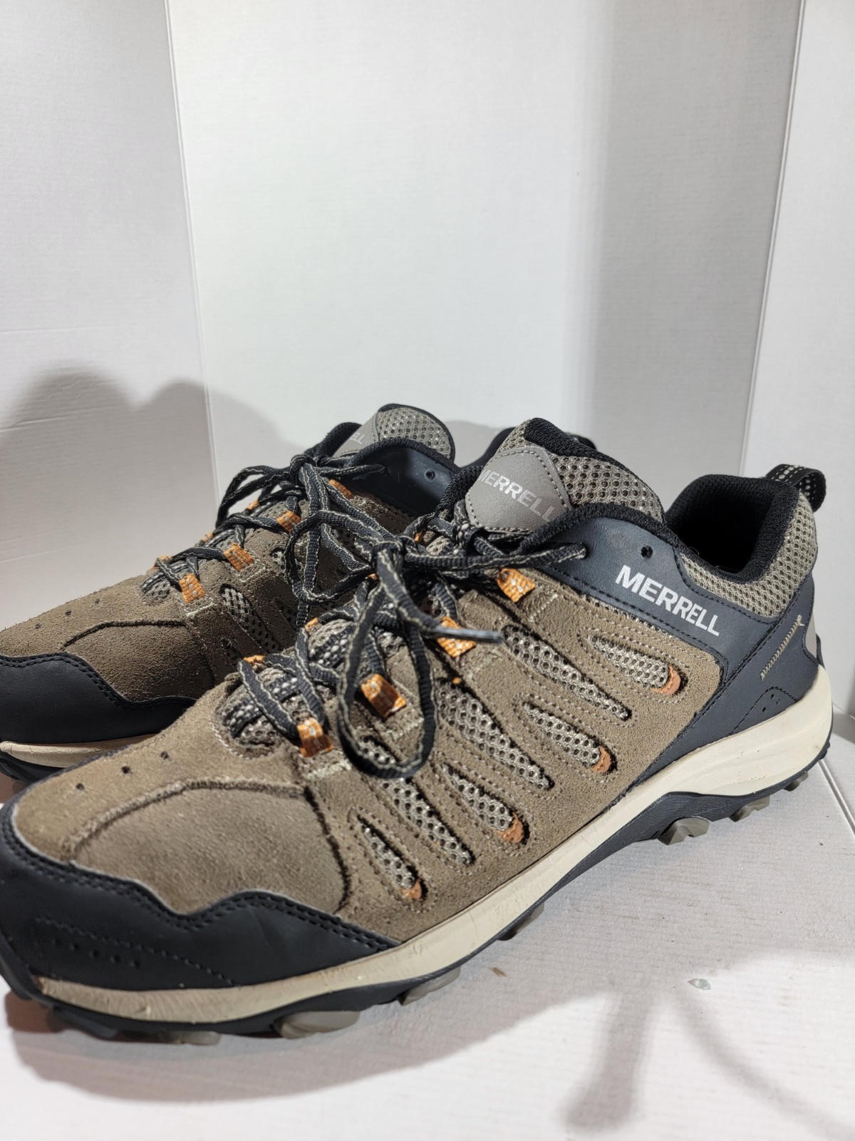 Merrell Crosslander 3 Hiking Shoes Mens Size 13 Brown Suede Mesh Trail J036949