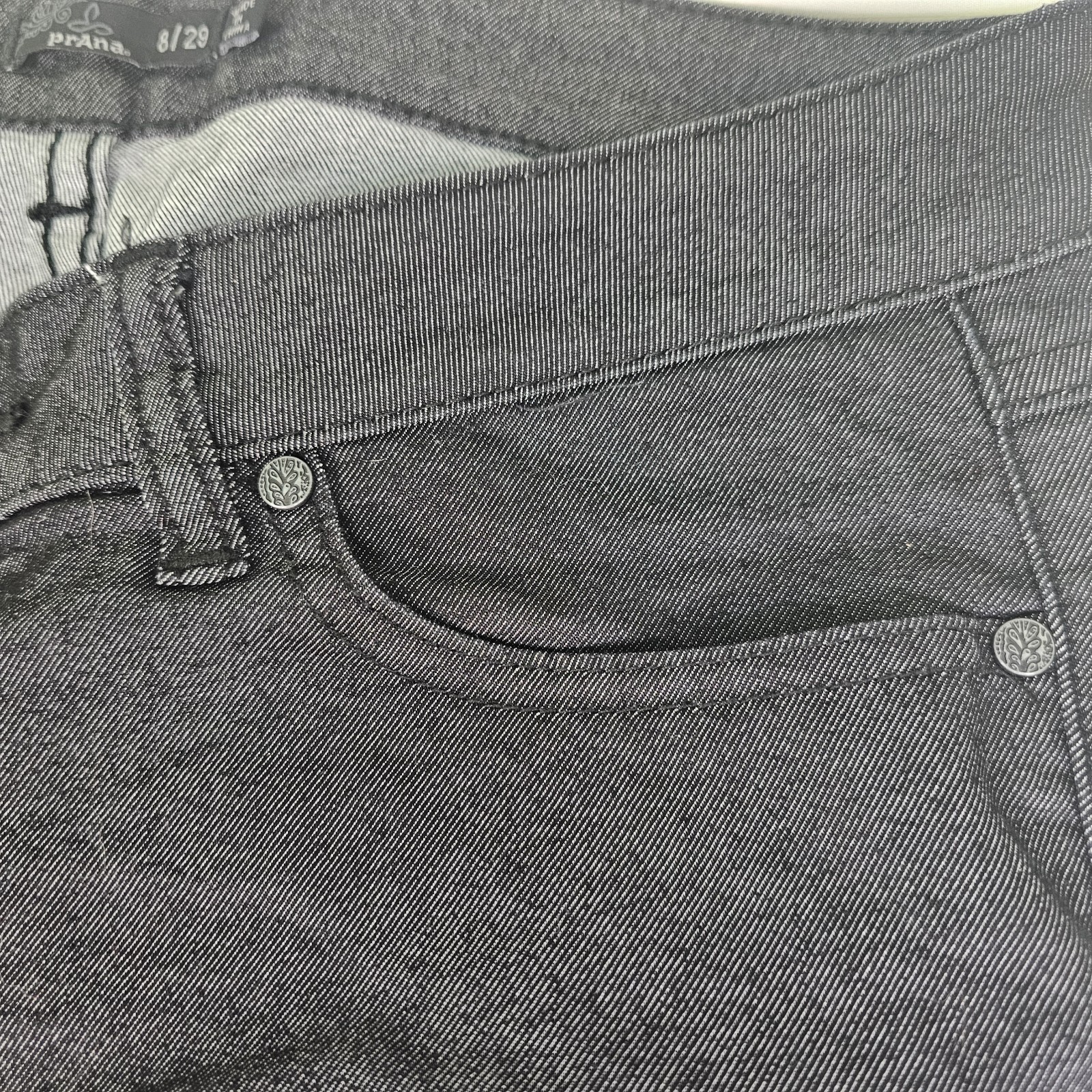 PrAna Size 8/29 Womens Charcoal Grey Organic Cotton Blend Straight Stretch Pants