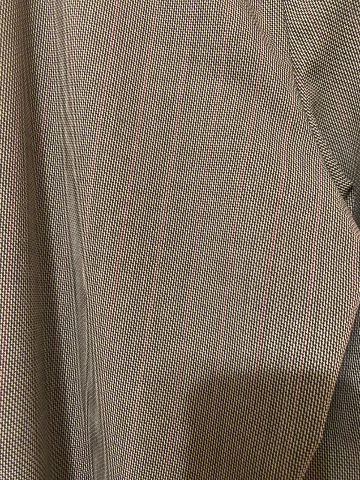 ANNE KLEIN WOMENS WOOL BLEND DRESS PANTS BEAVER W/SUBTLE RED STRIPES SZ 16