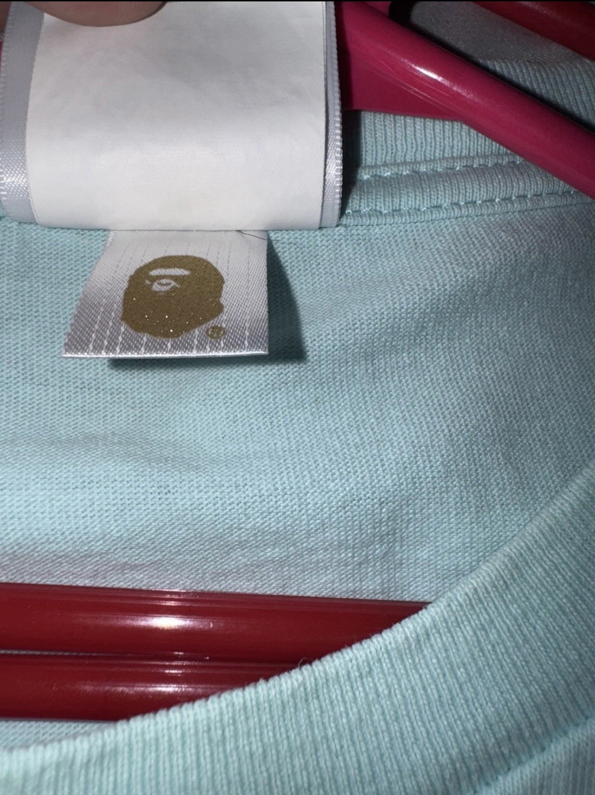 *Authentic* A Bathing Ape BAPE College Logo Tee Ape Head Graphic Light Blue 2XL