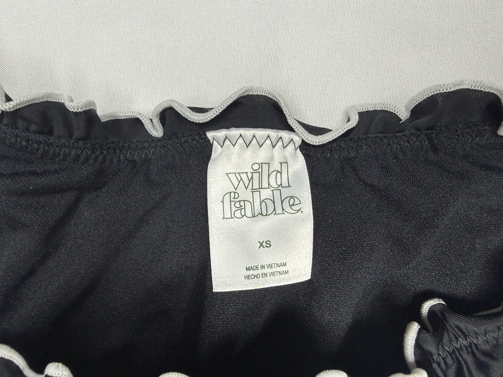 Wild Fable Women’s Black/White Solid Cheeky Panties XS Low Rise Ruffle Nylon